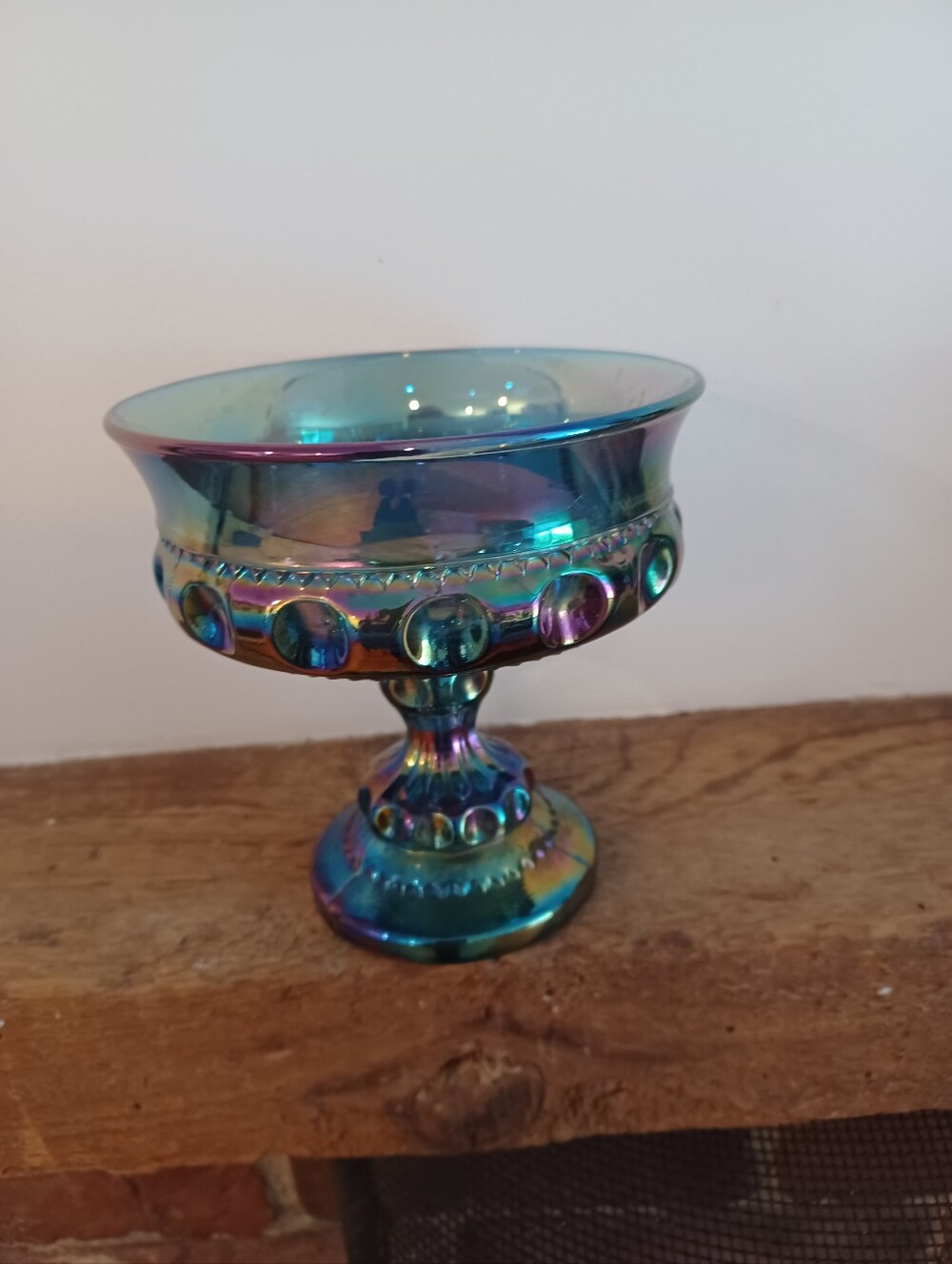 Vintage Indiana Glass Company  Blue Iridesscent  Carnival Glass